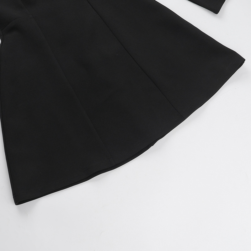 Ladies' Stretch Polyester Straight Neckline Full Sleeve Dress