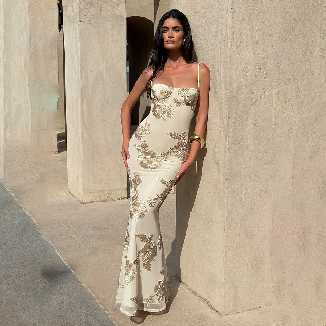 One-Shoulder Sleeveless High Waist Bodycon Dress