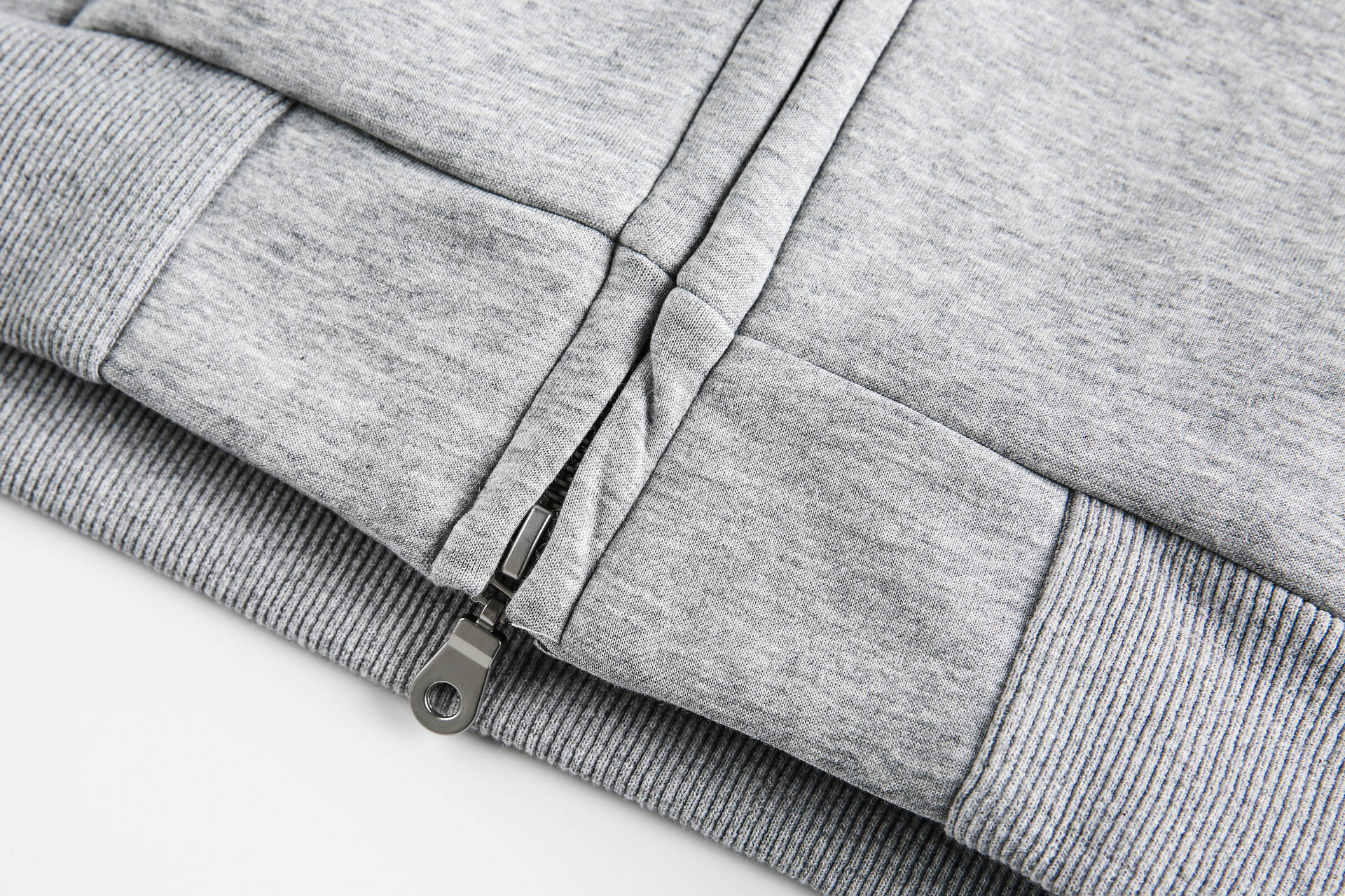 Detachable fur collar spliced zipper hoodie