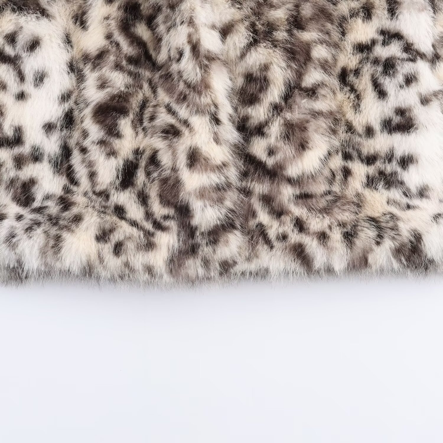 Animal print synthetic fur jacket