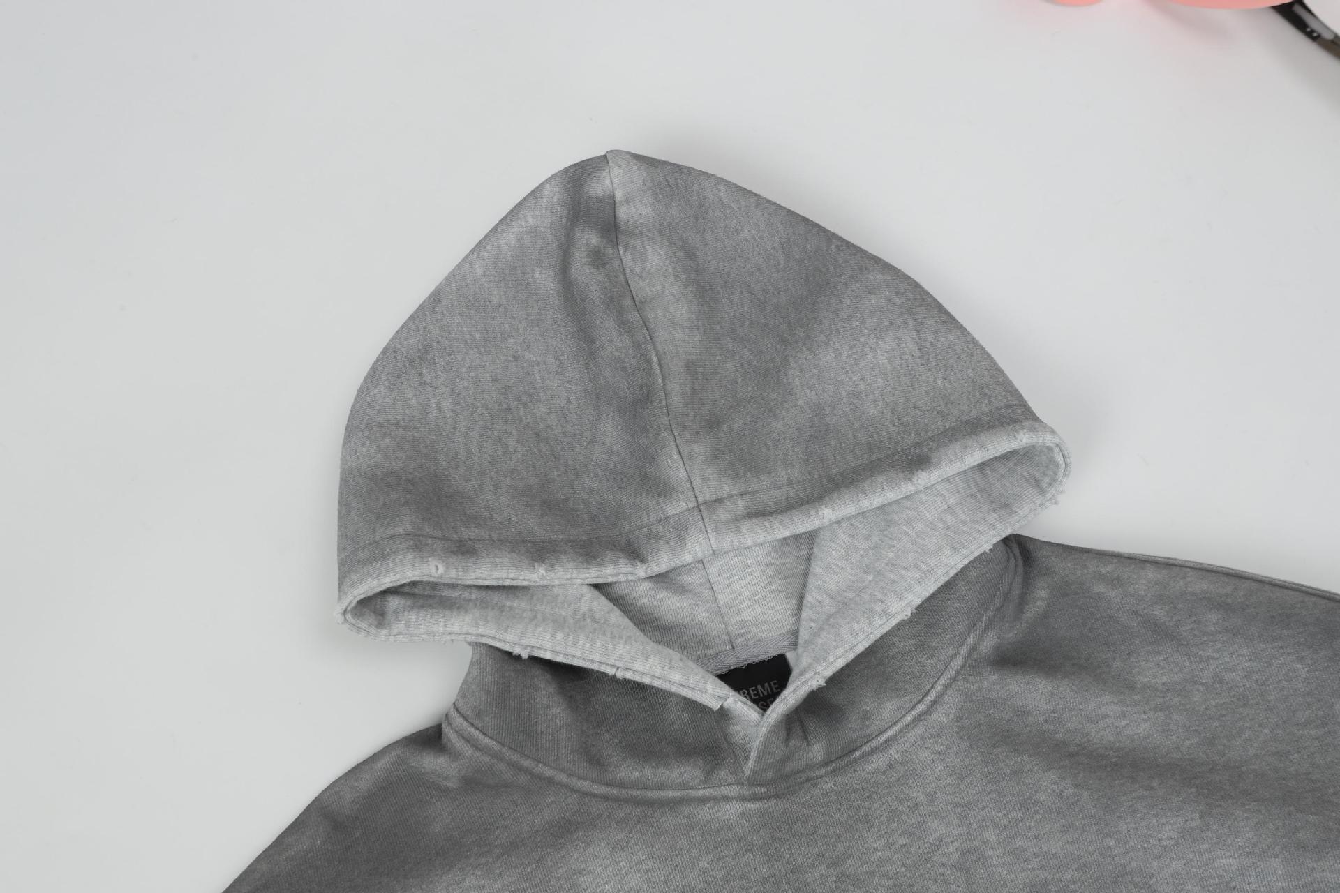 Ombre Typography Stitched Hoodie