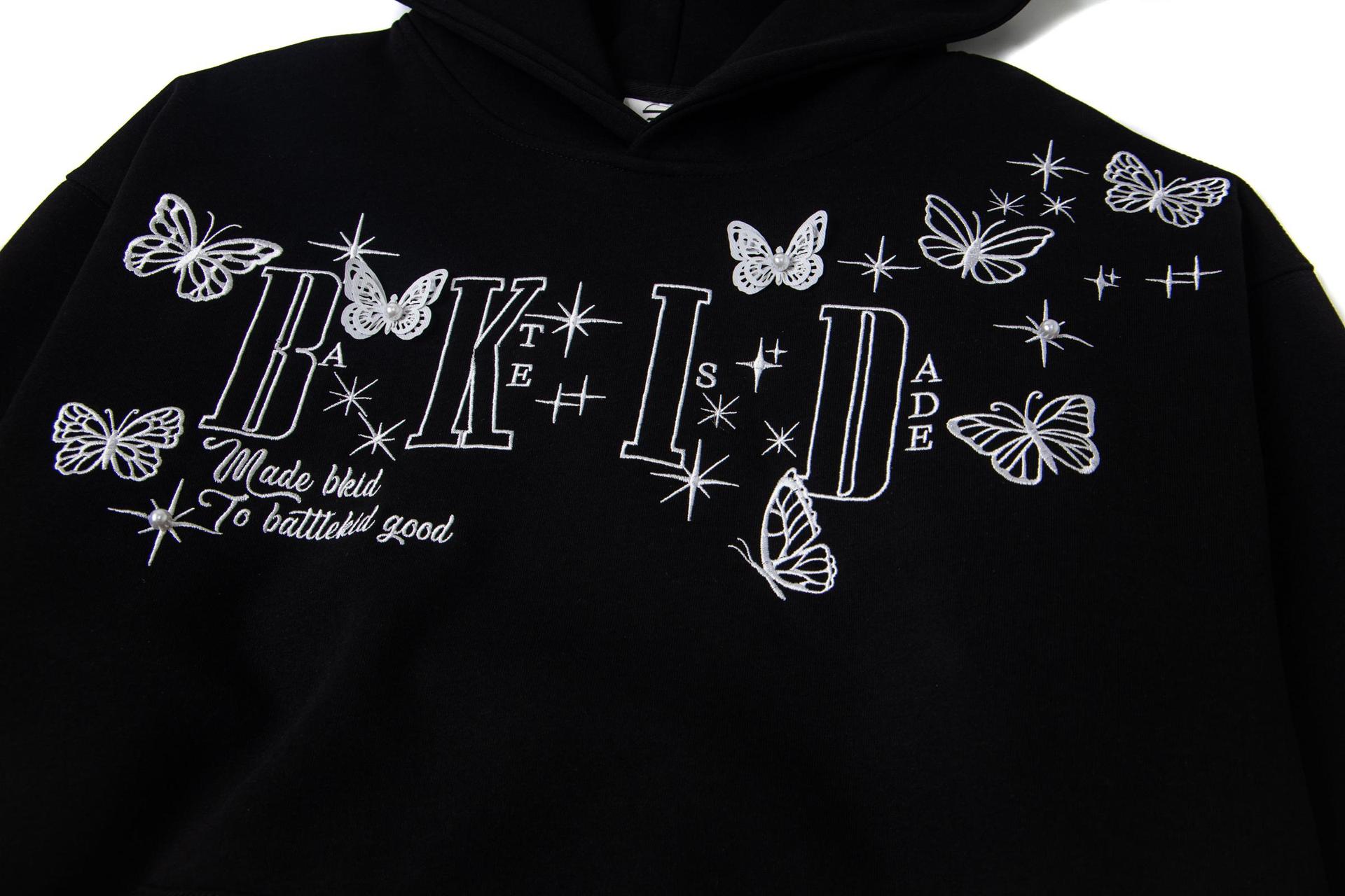 Cotton Swallowtail Embellished Hoodie