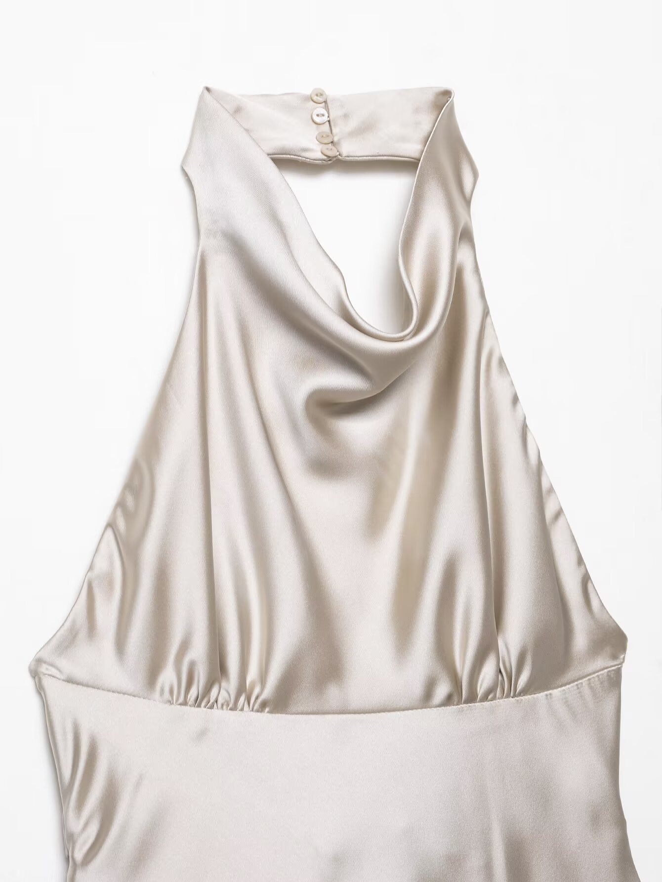 Sleek Open Back Crossover Drawstring Dress