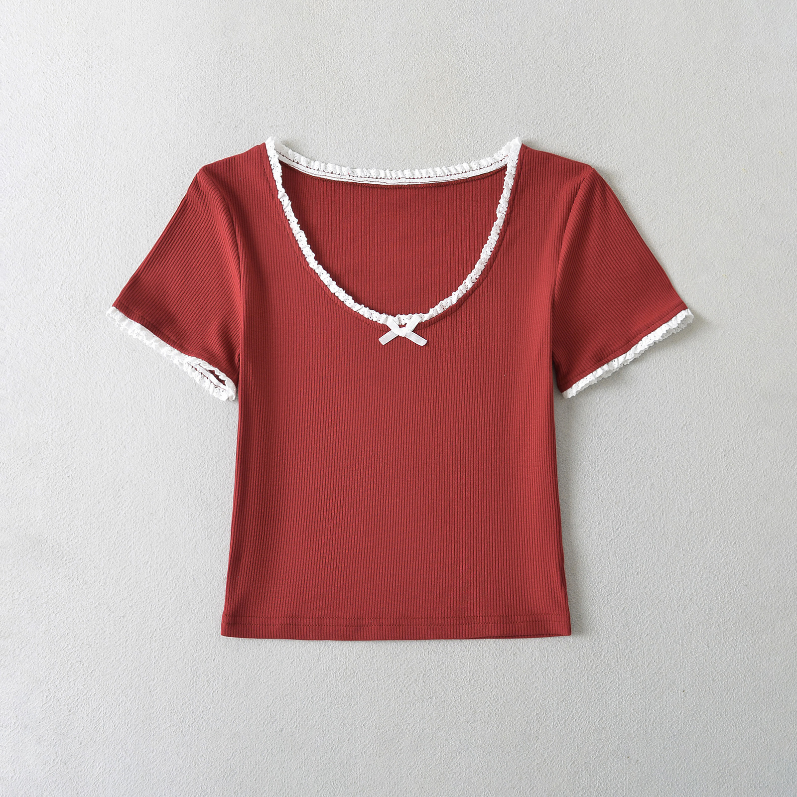 Stretch Body-Hugging Short Sleeve T-Shirt