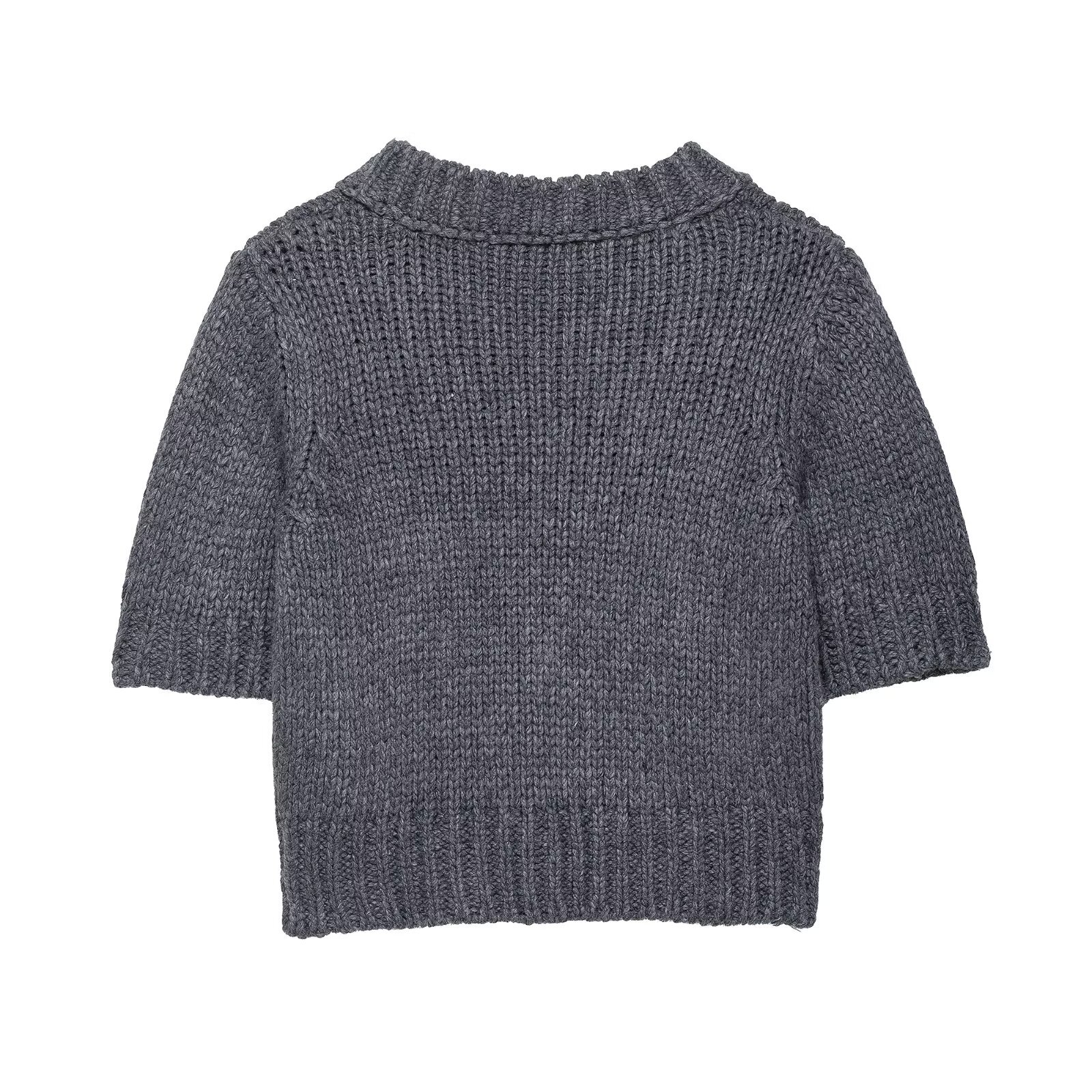 Ladies Round Neck 3/4 Length Plain Sweater