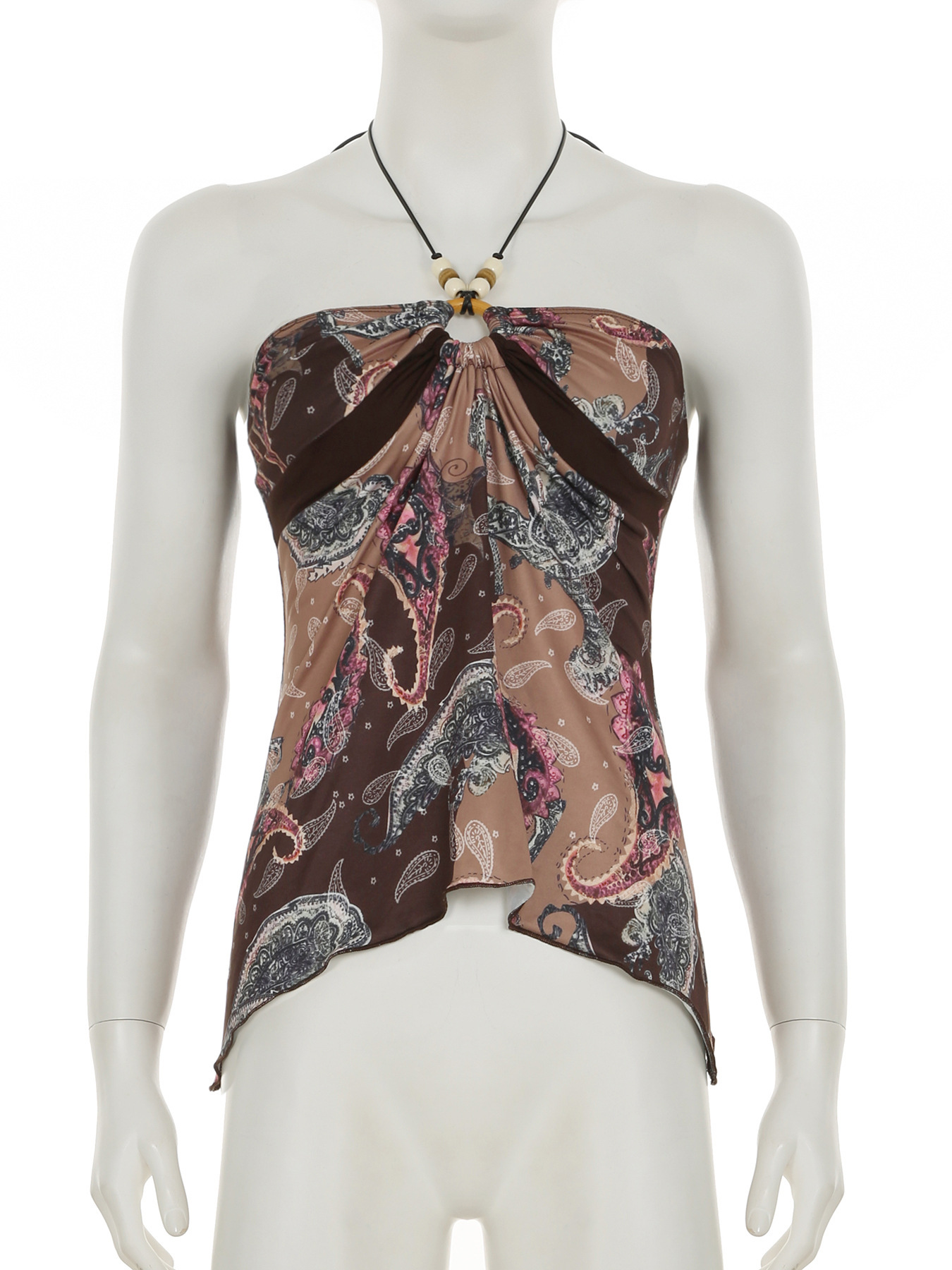Vintage Botanical Crystal Embellished Halter Dress