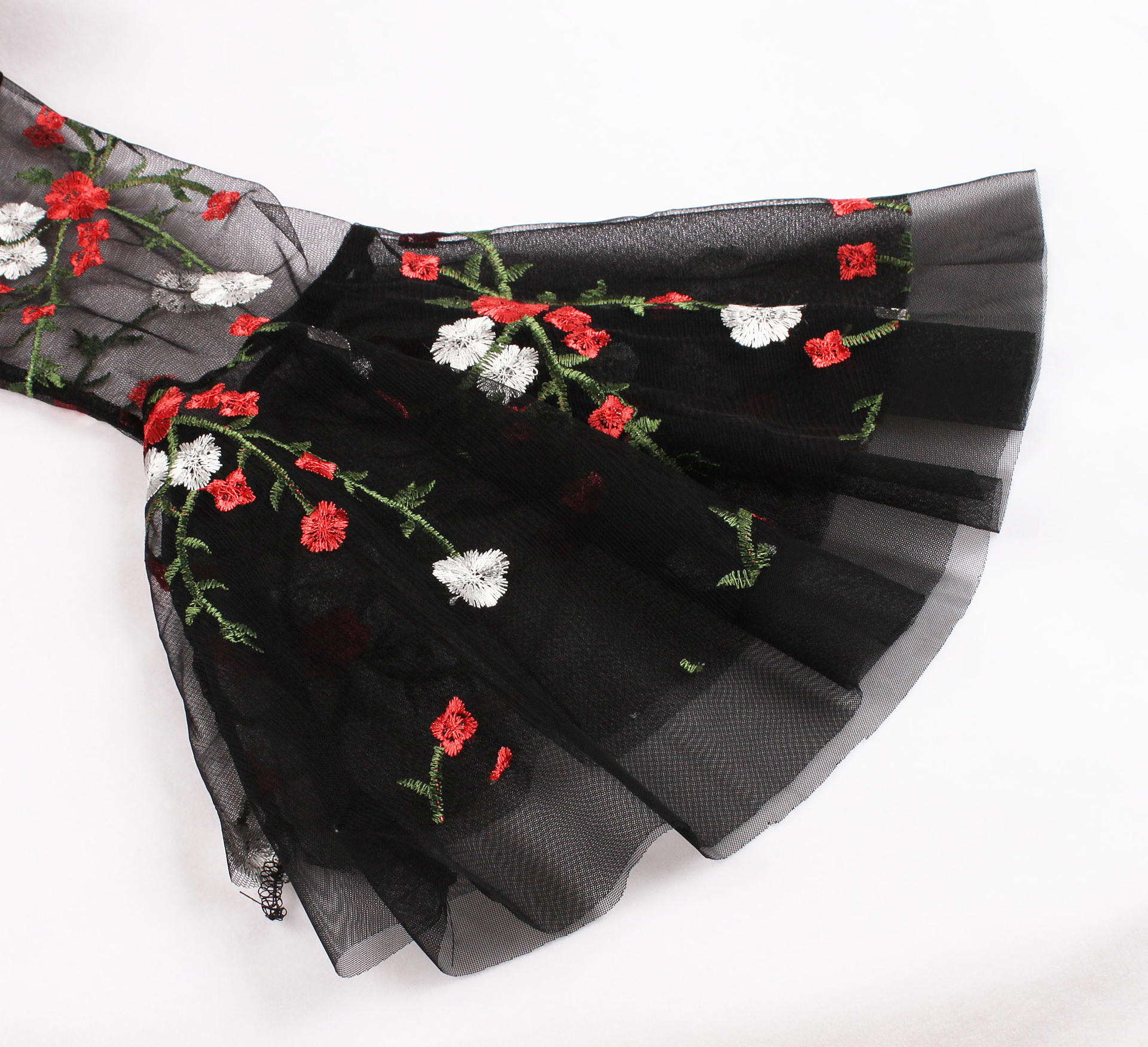 High Waist Contrast Panel Midi Dress Turn-Down Collar