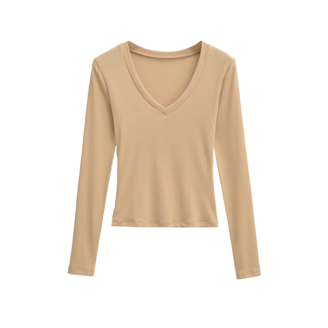 Plain Slim Fit Low Cut Wrist-Length Body Suit