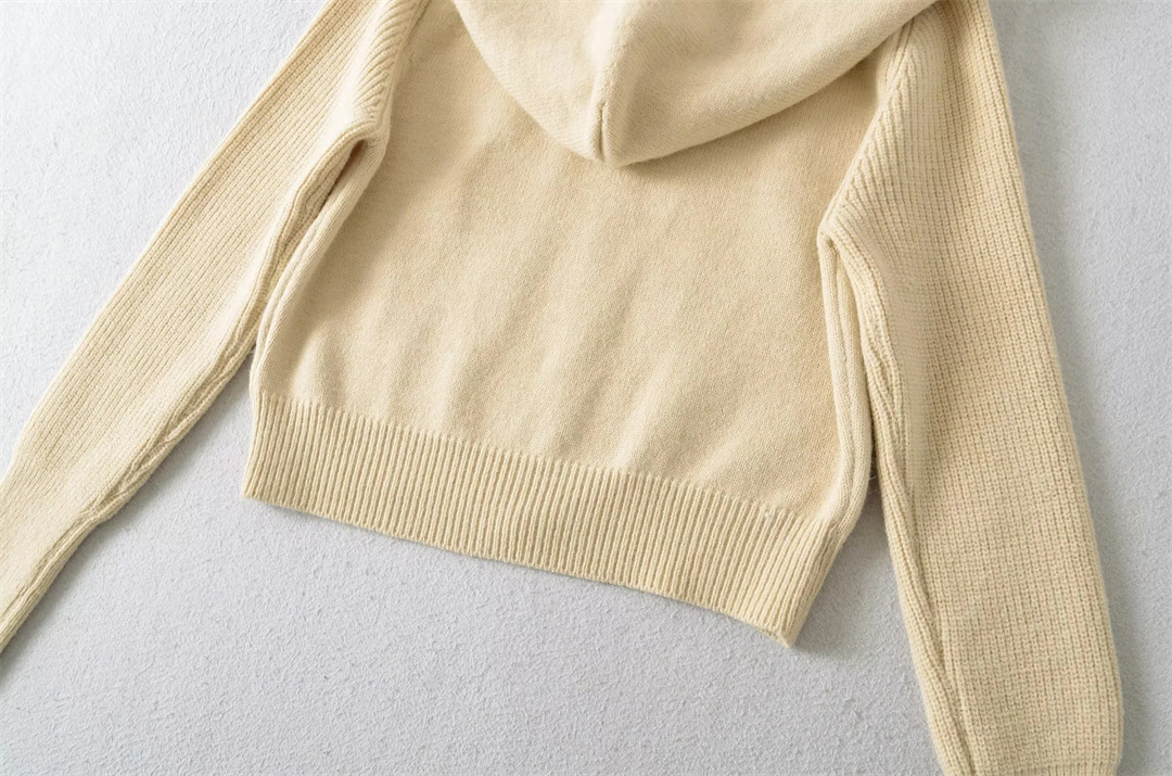 Ladies Cropped Drawcord Zip-Up Hoodie