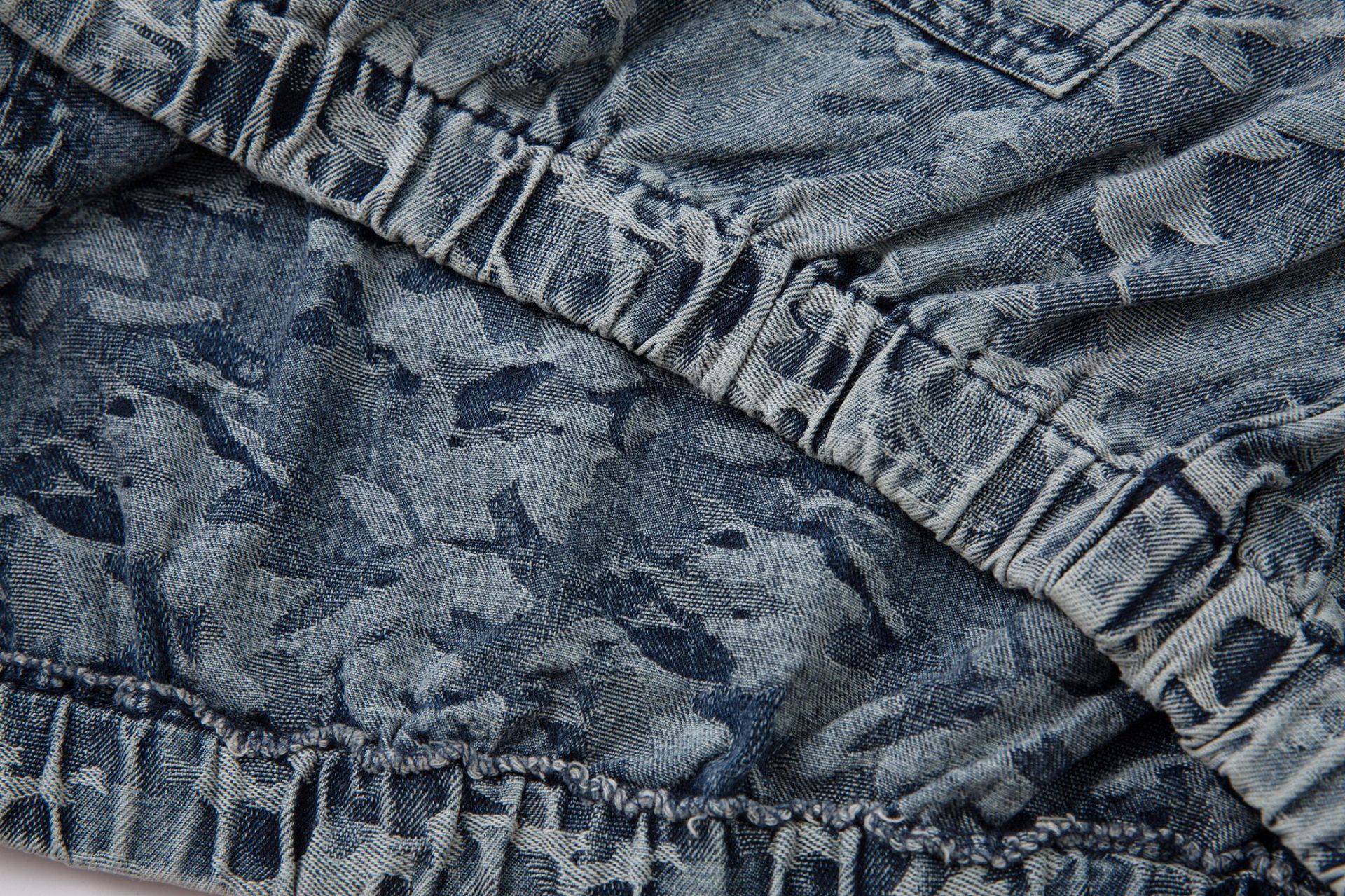 Faded Oversized Heavy Indigo Camo Hoodie