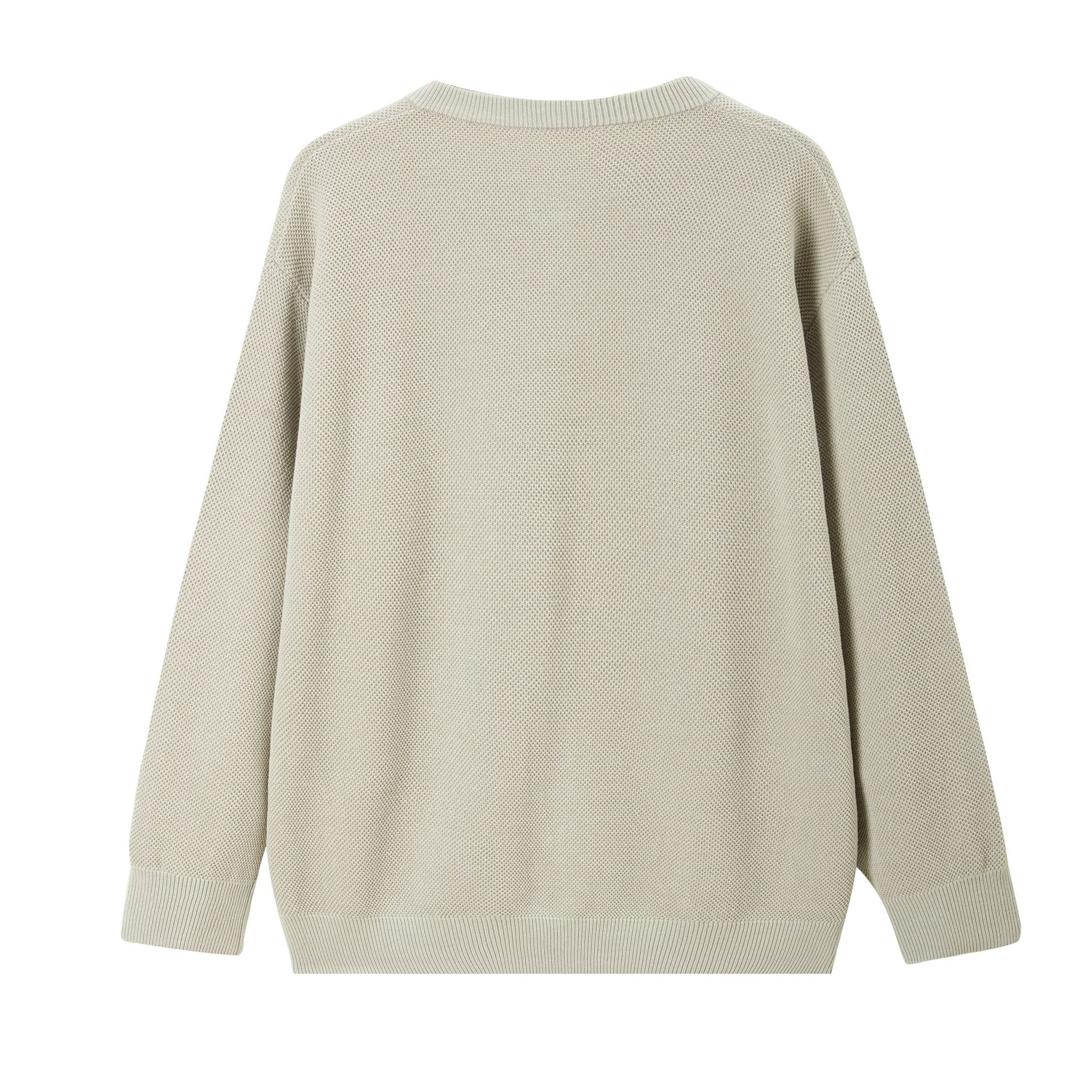 Relaxed Fit Crew Collar Cardi