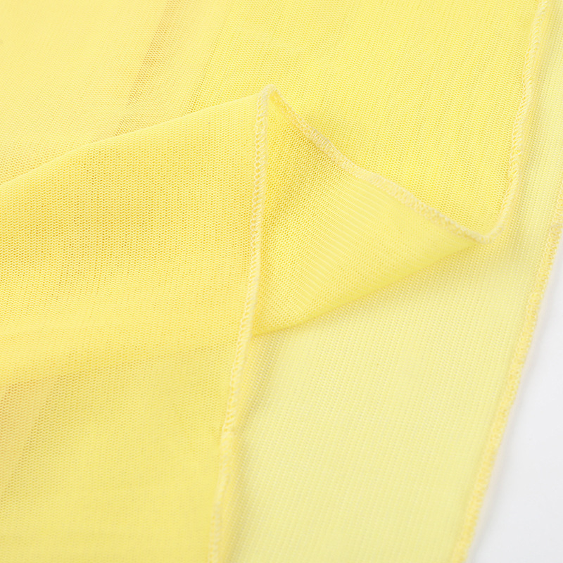 Plain Round Neck Sleeveless Fitted Sheer Polyester Dress