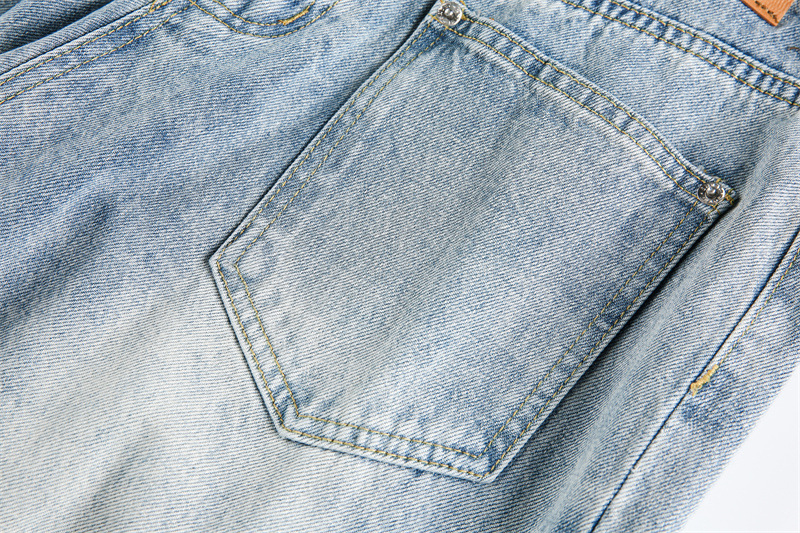 Deconstructed Casual Straight Leg Jeans