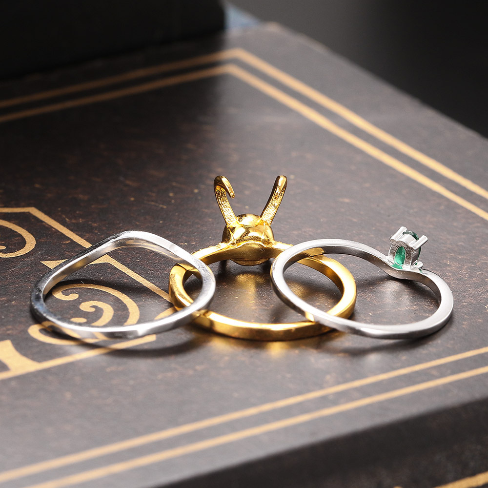 Creative Three In One Loki Loki Ring New Three-Layer Helmet Ring Set With Copper And Zircon