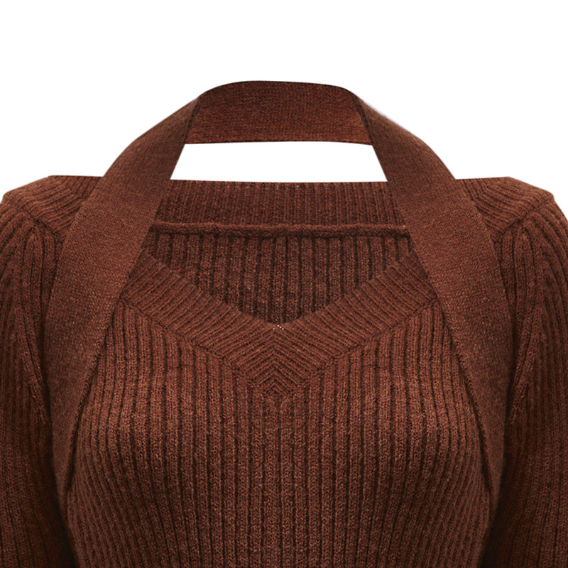 Ladies Acrylic Plain Plunge Sweater