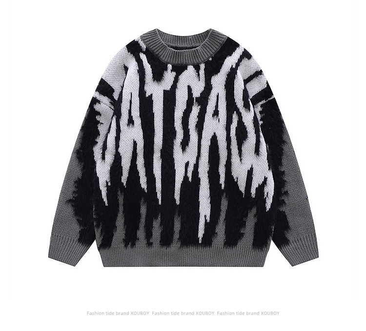 Chunky Baggy Retro Colorblock Sweater