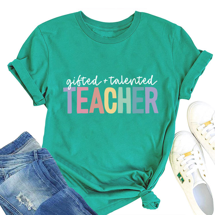 Ladies Geometric Print Crew Neck T-shirt