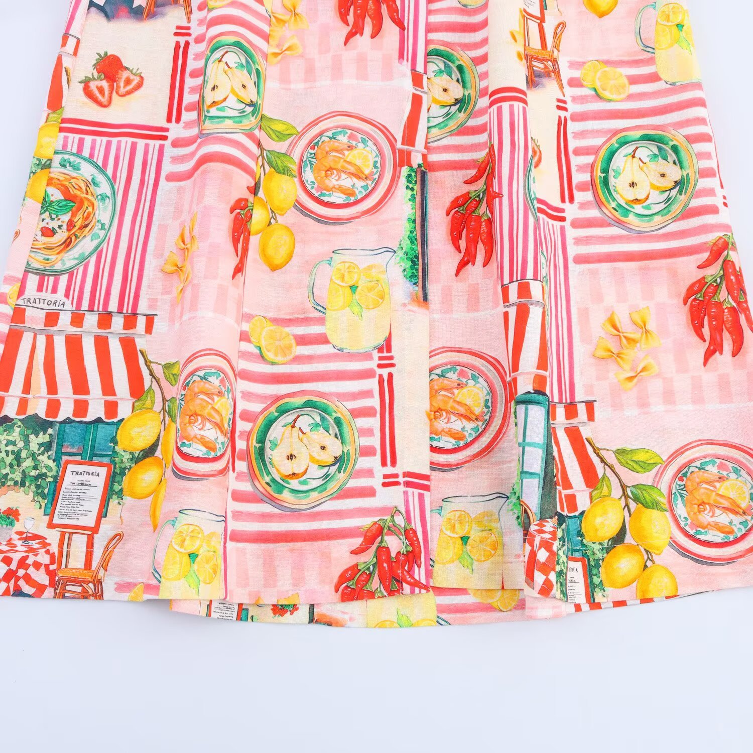 Women's Clothing Linen Blend Patchwork Printed Midi Dress