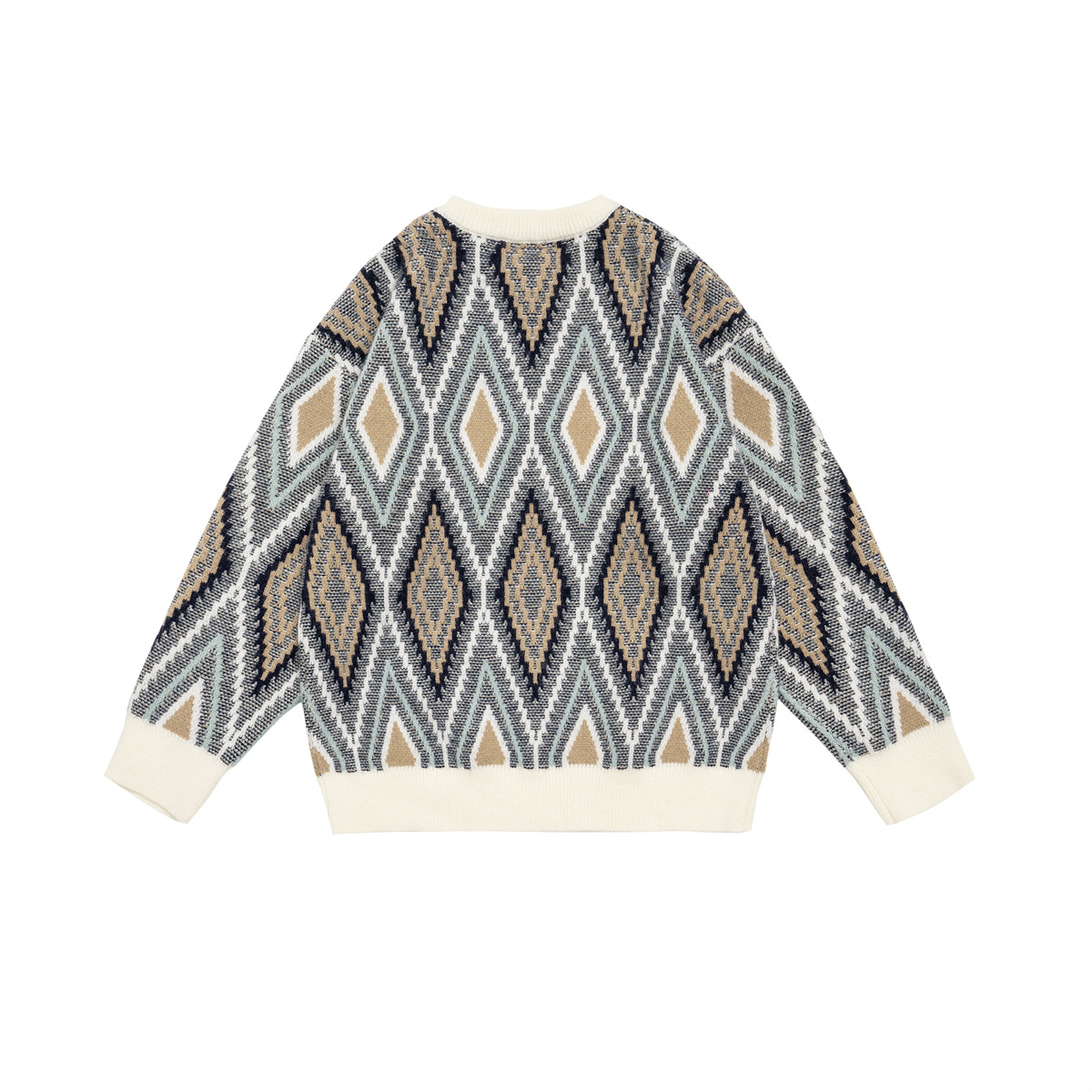 Japanese Workwear Two-Tone Oversized Crew Sweater