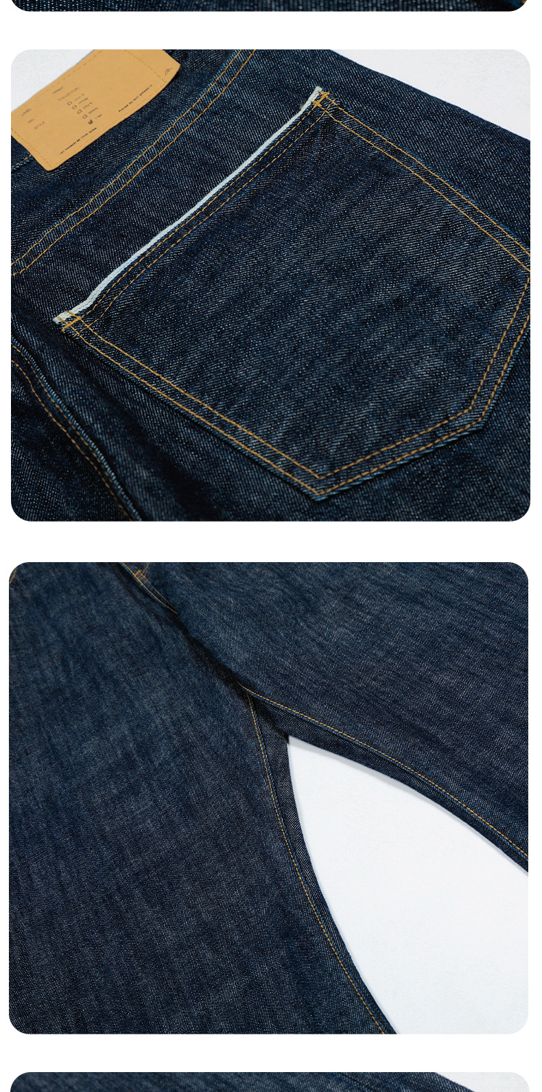 Original Denim Blue Jeans for Men and Women Vintage Washed Loose Fit Wide Leg Straight Trousers