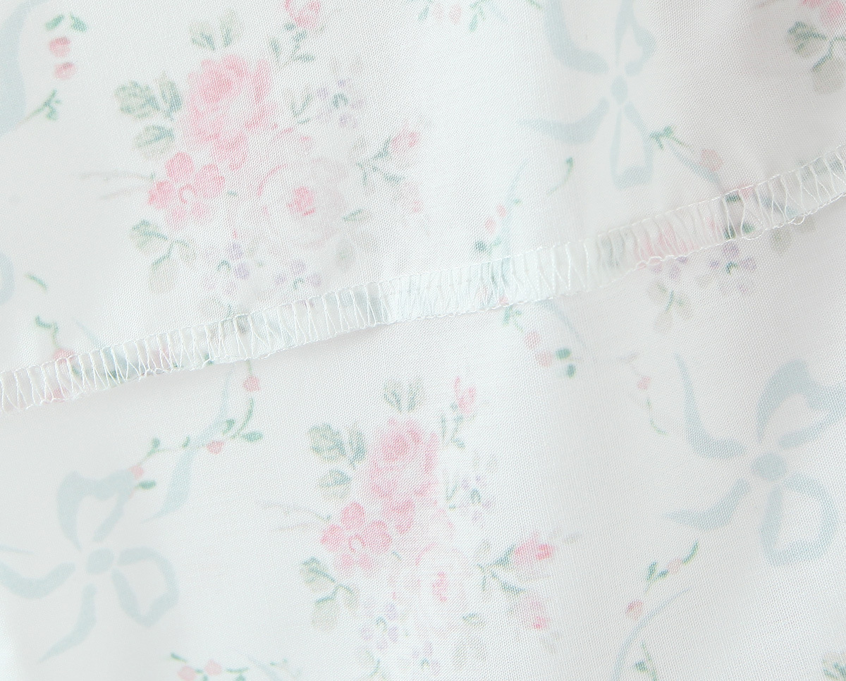 Sleeveless Botanical Print Midi Dress With Ribbon Tie