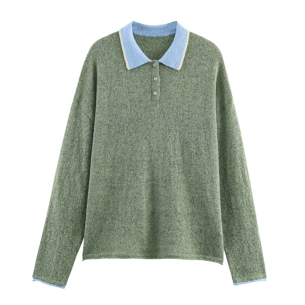 Ladies Oversized Color-Block Convertible Neck Full Sleeve Sweater