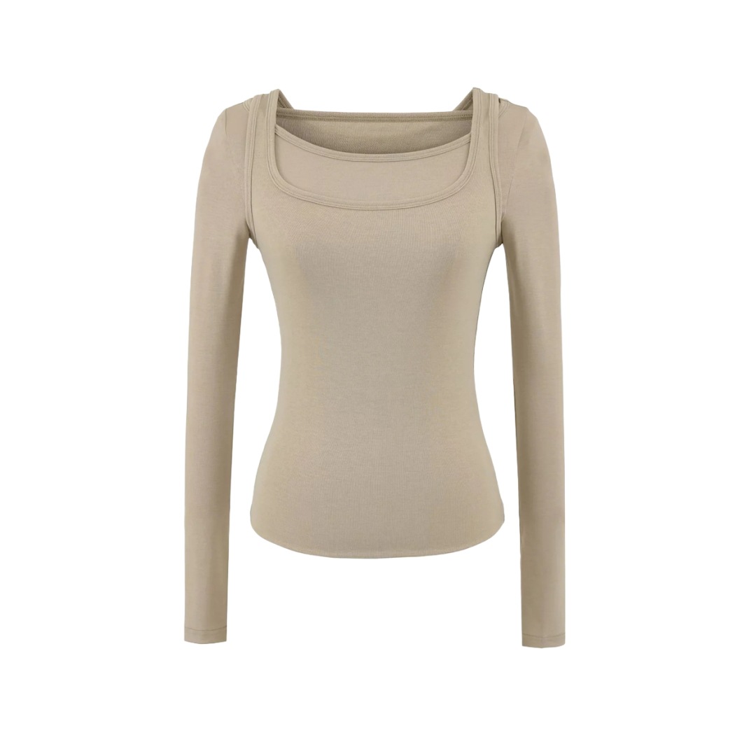 Ladies Sensual Bodycon Solid Long Sleeve Tee