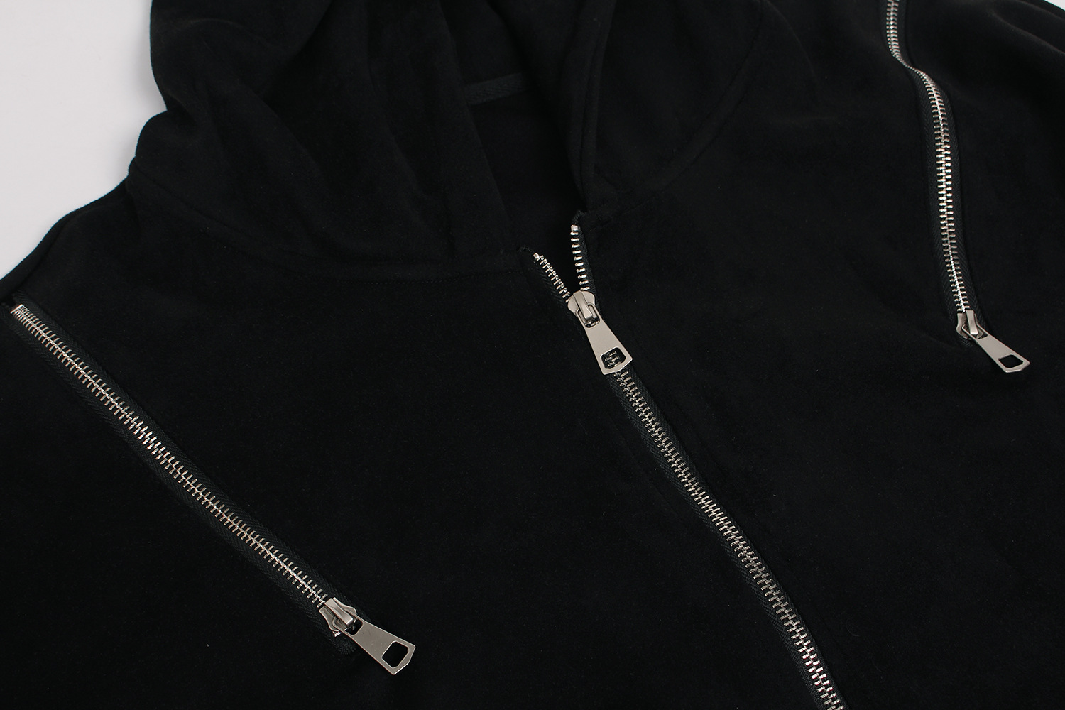 Men Boxy Retro Zip Hood Sweater