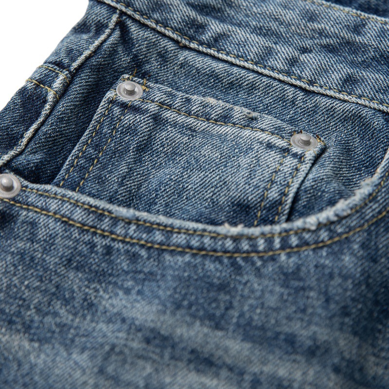 Distressed Cut-Out Tapered Jeans Men Japanese Retro Loose Fit