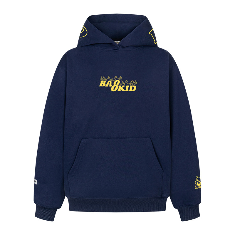 Oversized Cotton Long Sleeve Typography Hoodie