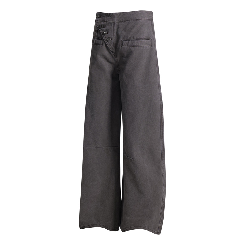 Original Streetwear Brand Design Vintage Button Decoration High-Street Cool Loose Casual Knife Pants Jeans Long Pants