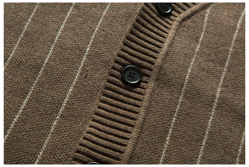 Men Relaxed Intarsia Long Sleeve Cardigan