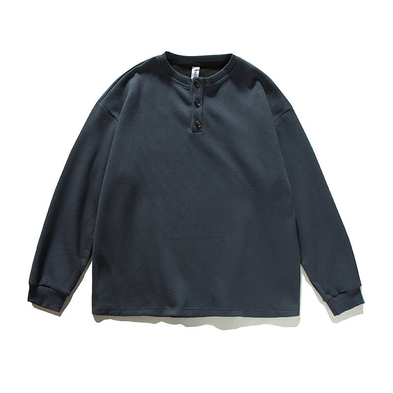 Oversized Button-Front Long Sleeve Textured Polyester Sweater
