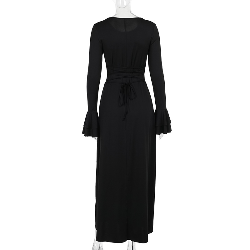 High Waist Polyester Pencil Midi Skirt Scalloped Hem