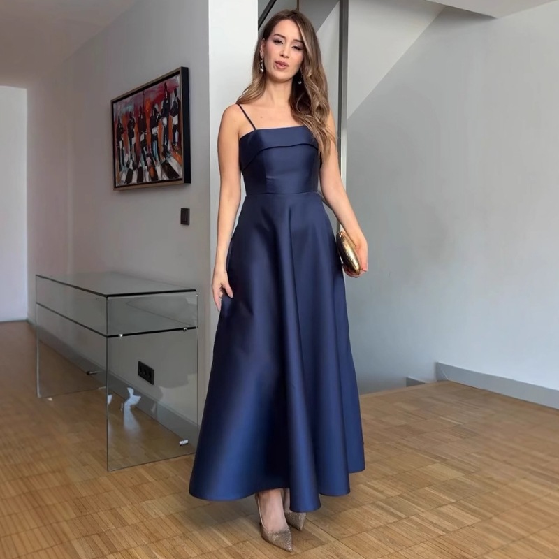 Satin suspender evening dress fashion dress