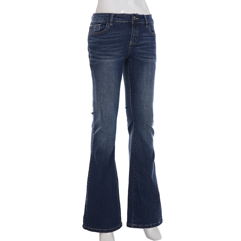 Retro Micro La Women's Low Waist Spicy Girl Slimming and Slimming Jeans