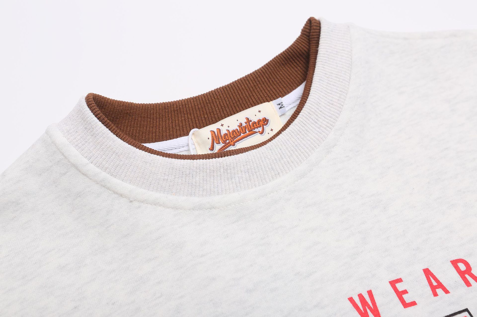 Round neck sweatshirt loose fit for men