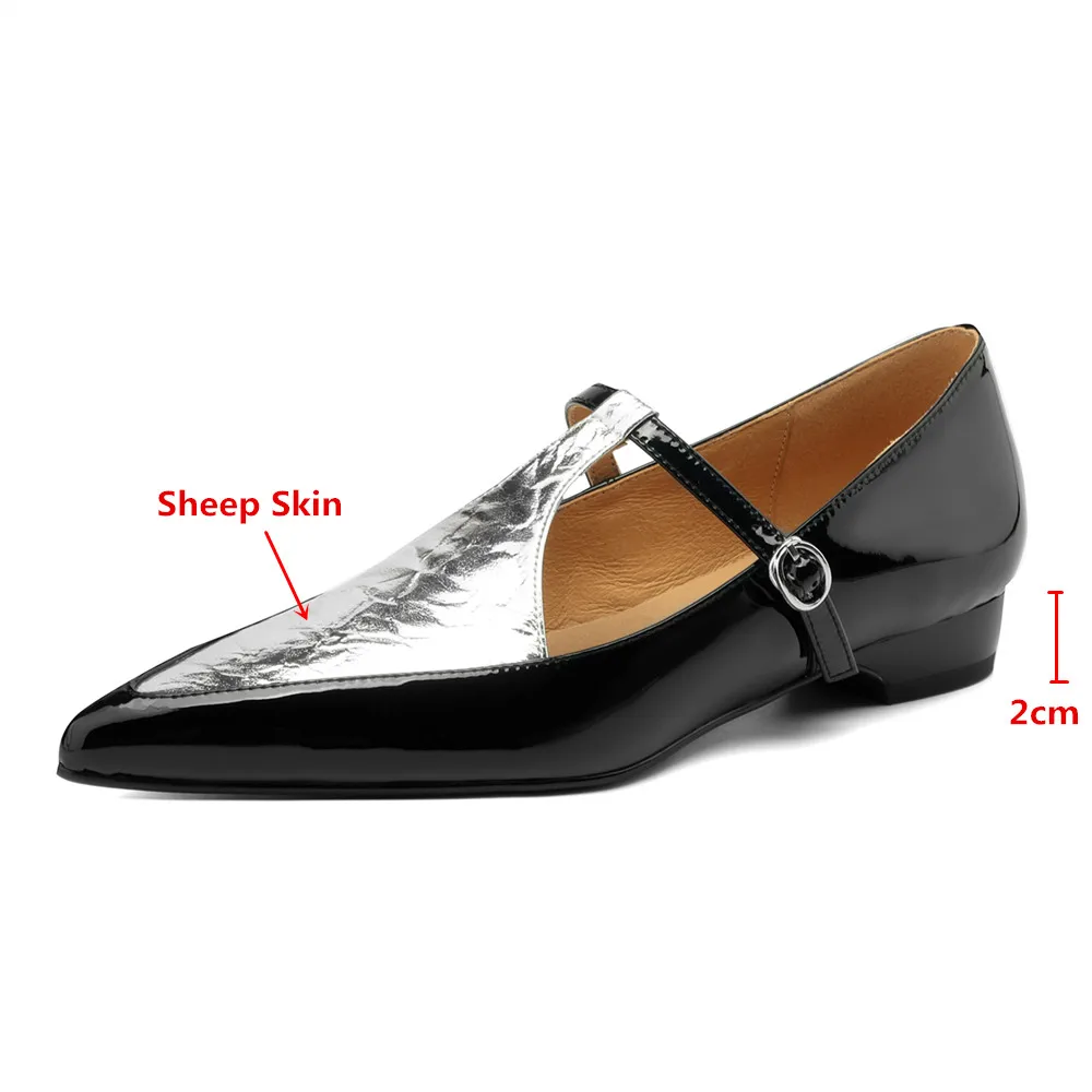 Ladies Urban Tapered Two-Tone Belted Ballerina