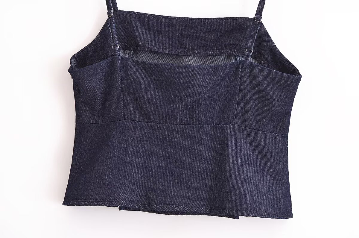 Western Solid Backless Ribbon Cami