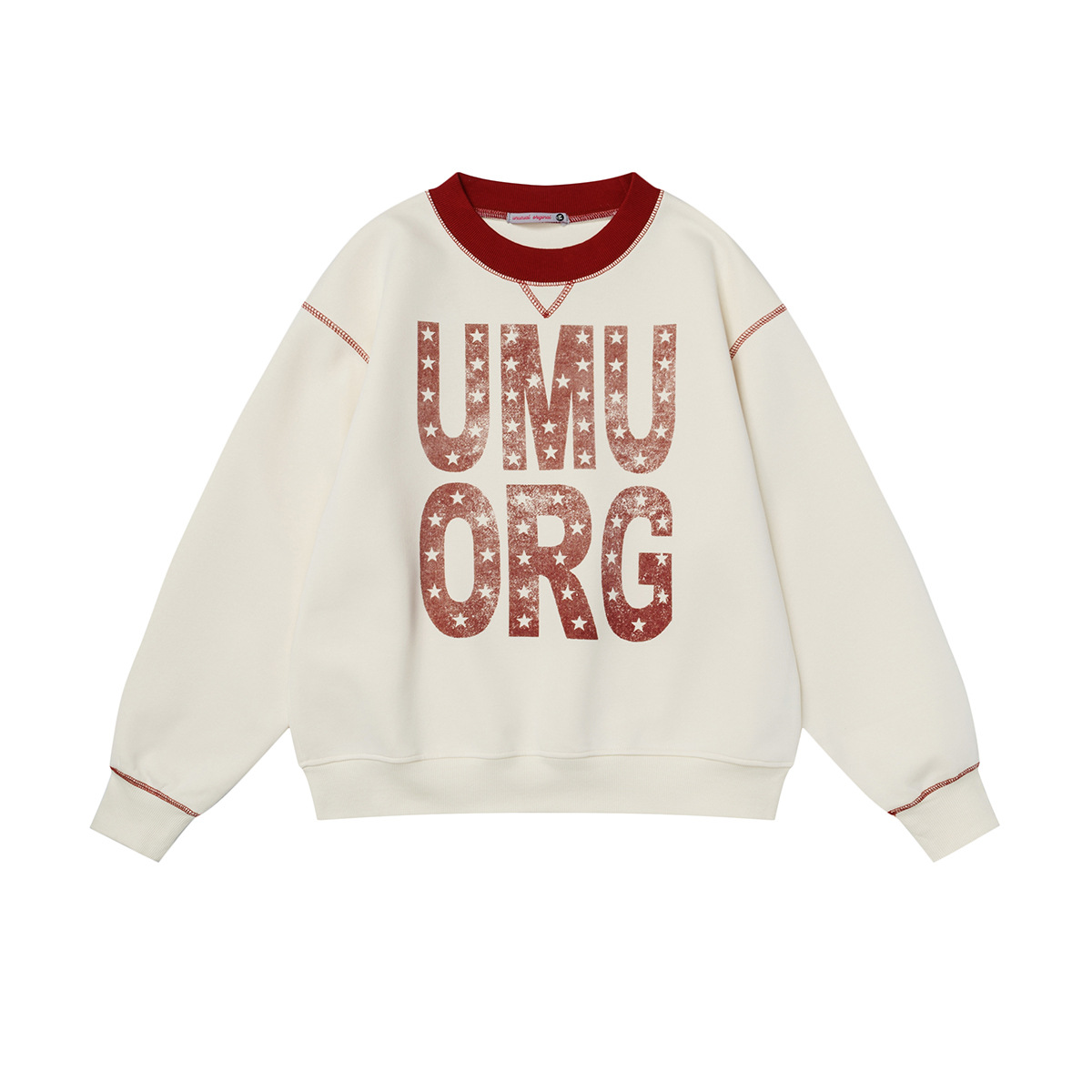 Loose Letter Print Slim Design Crew Neck Sweatshirt for Women