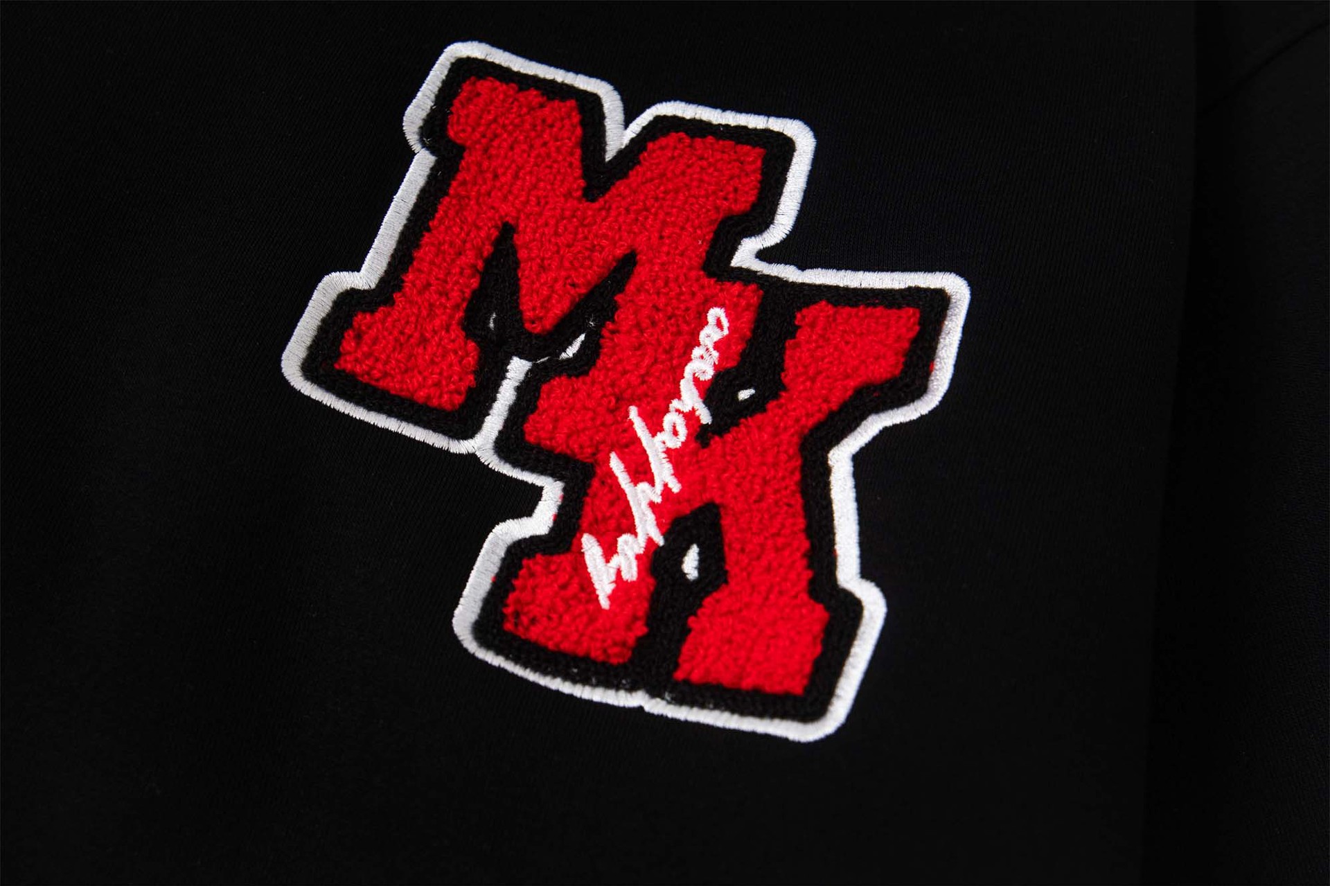 Text Embroidered Long Sleeve Oversized Cotton Hoody