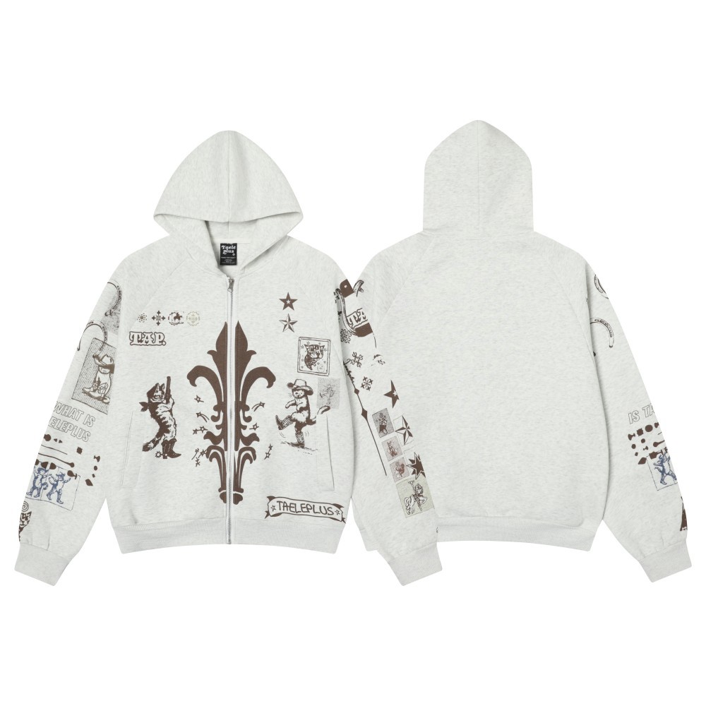 American Oversized Long Sleeve Spray Art Cardigan