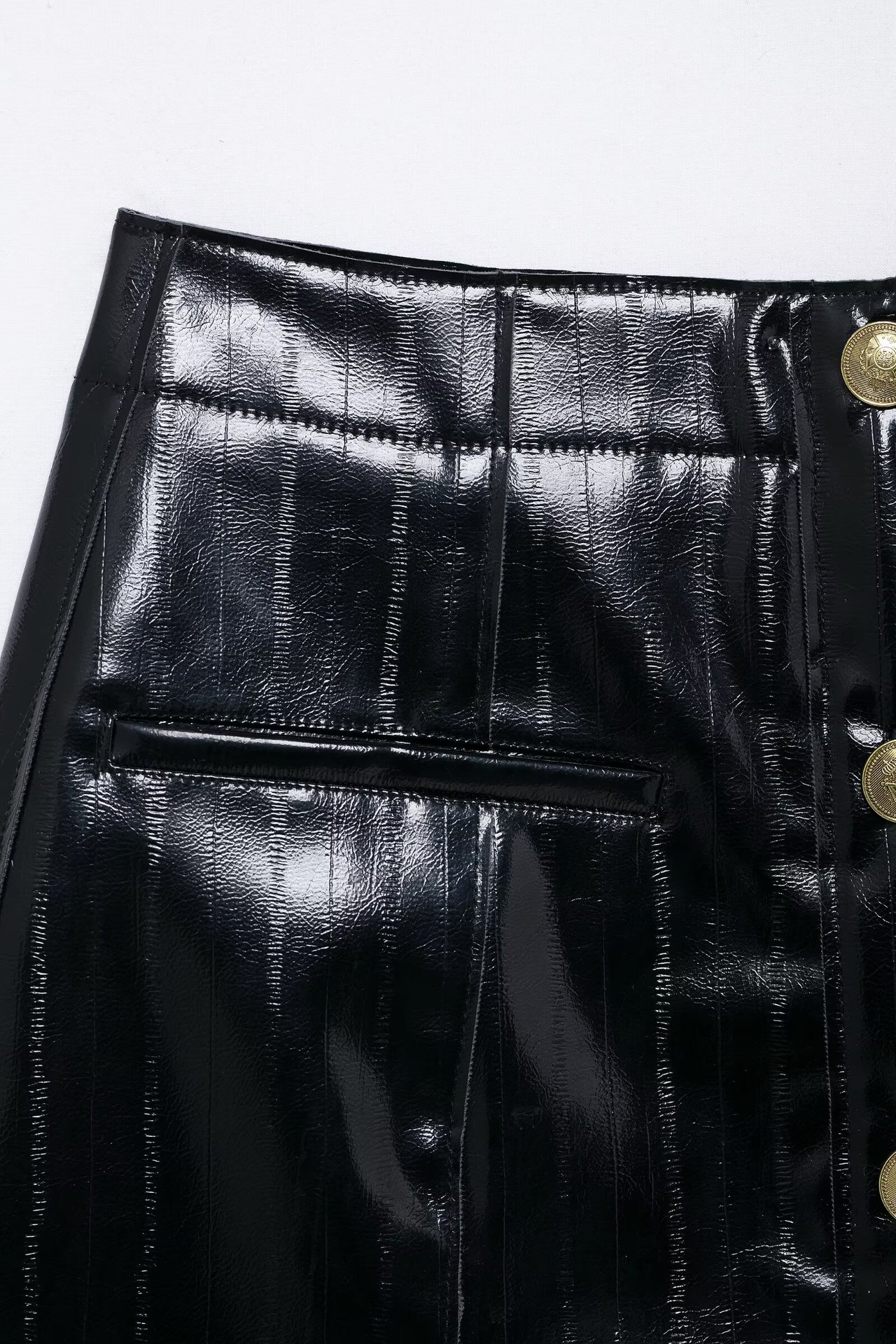 Ladies Dark Faux Pencil Skirt
