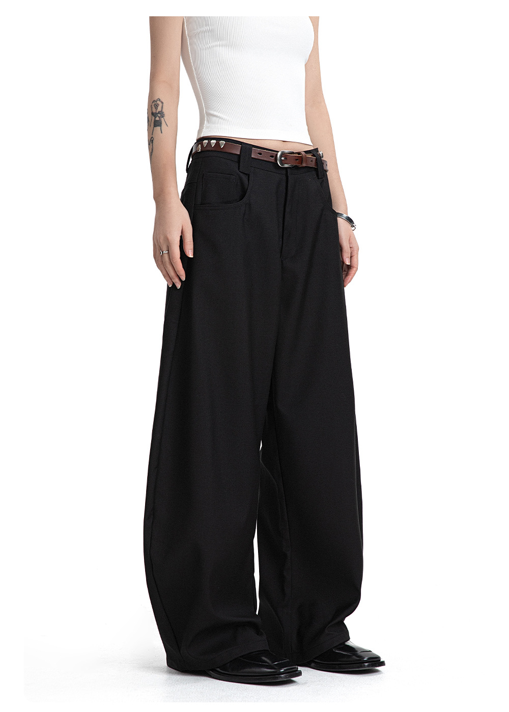 Loose Tapered Dress Pants for Men and Women Casual Wrinkle-Resistant High-Grade Long Pants