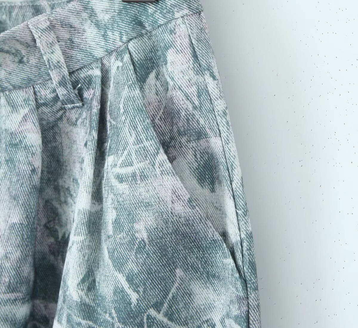 Buckle Abstract Geometric Line Sense Wide Leg Pants Female