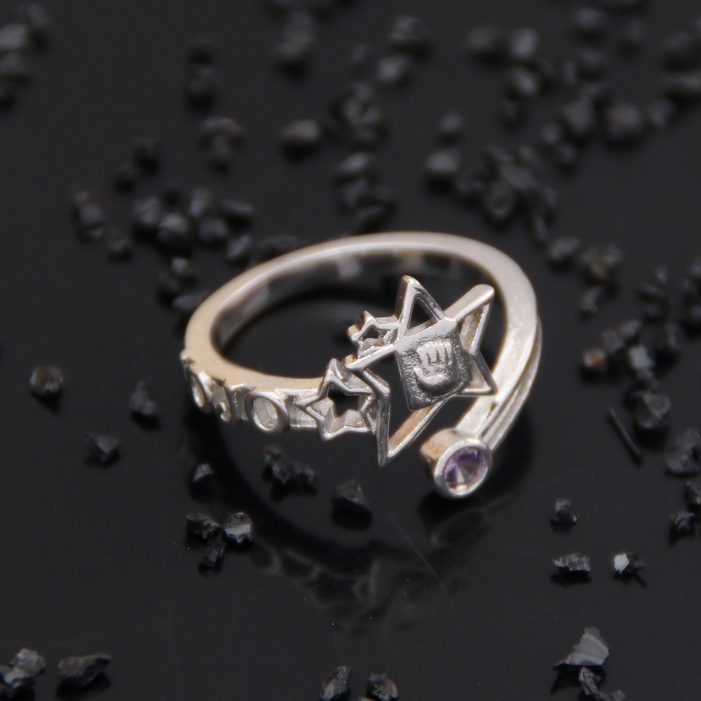 Anime JoJo's Bizarre Adventure Anime JoJo's Bizarre Adventure Josuke Higashikata Star Ring Stand Platinum Heart COS Ring
