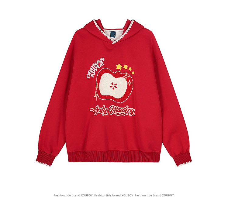 Lucky Scarlet Fruit Applique Hoodie