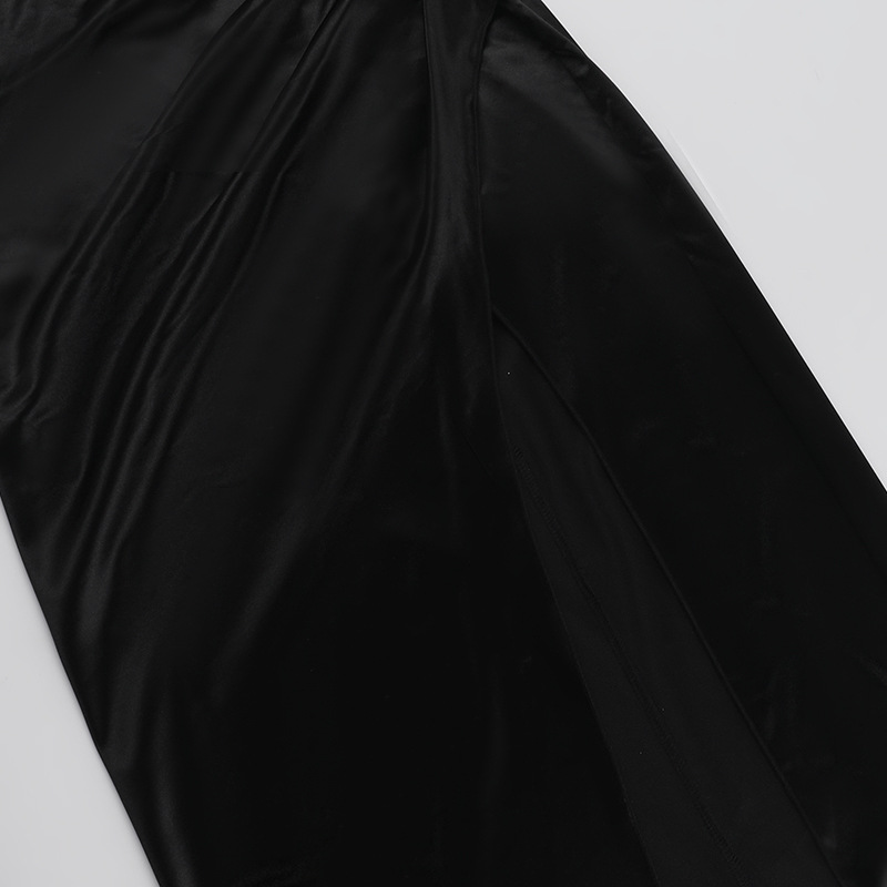 High Waist Collarless Polyester Dress