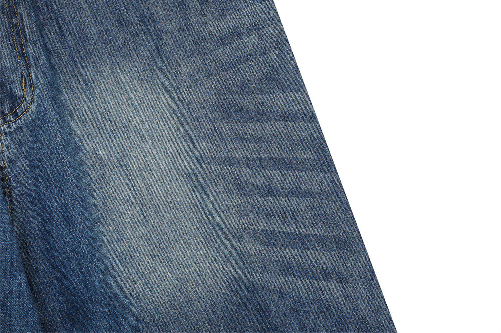 Vintage Men's Jeans, Distressed Patchwork Knife Cut Pants, Casual Loose Fit, Men's Bottoms