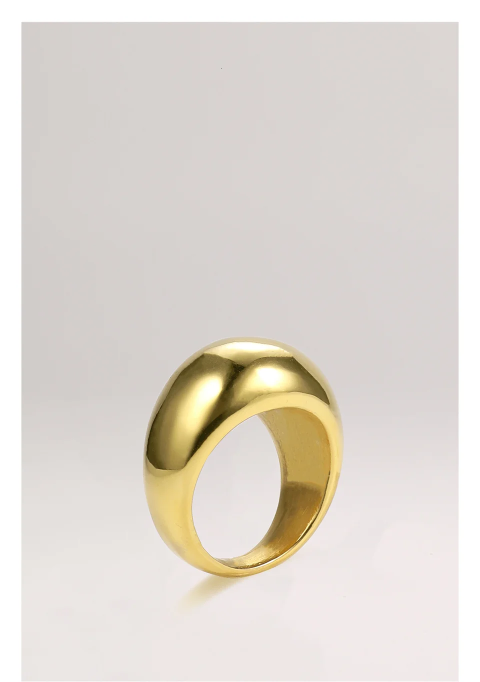 Punk Blank Ring Gold Color Stainless Steel Lady Simple Finger Rings For Women Minimalist Fashion Jewelry Gifts